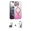 MARSİLYAN™- iPhone 16 Pro Max Kılıf Ahenk Doku Özel Seri - Siyah Bilvis 3X AR Hayalet Cam Ekran Koruyucu + Bilvis Titan Kamera Lens - TMGI