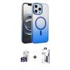 MARSİLYAN™- iPhone 16 Pro Max Kılıf Ahenk Doku Özel Seri - Siyah Bilvis 3X AR Hayalet Cam Ekran Koruyucu + Bilvis Titan Kamera Lens - TMGI