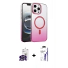 MARSİLYAN™- iPhone 16 Pro Max Kılıf Ahenk Doku Özel Seri - Siyah Bilvis 3X AR HD Cam Ekran Koruyucu + Bilvis Titan Kamera Lens - SH
