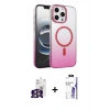 MARSİLYAN™- iPhone 16 Pro Max Kılıf Ahenk Doku Özel Seri - Siyah Bilvis 3X AR HD Cam Ekran Koruyucu + Bilvis Titan Kamera Lens - GS