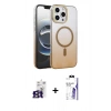 MARSİLYAN™- iPhone 16 Pro Max Kılıf Ahenk Doku Özel Seri - Siyah Bilvis 3X AR HD Cam Ekran Koruyucu + Bilvis Titan Kamera Lens - TMGI