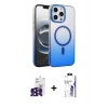 MARSİLYAN™- iPhone 16 Pro Max Kılıf Ahenk Doku Özel Seri - Siyah Bilvis 3X AR HD Cam Ekran Koruyucu + Bilvis Titan Kamera Lens - SH