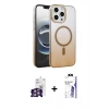 MARSİLYAN™- iPhone 16 Pro Max Kılıf Ahenk Doku Özel Seri - Siyah Bilvis 3X AR HD Cam Ekran Koruyucu + Bilvis Titan Kamera Lens - GS