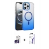 MARSİLYAN™- iPhone 16 Pro Max Kılıf Ahenk Doku Özel Seri - Siyah Bilvis 3X AR HD Cam Ekran Koruyucu + Bilvis Titan Kamera Lens - TMGI