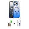 MARSİLYAN™- iPhone 16 Pro Max Kılıf Ahenk Doku Özel Seri - Siyah Bilvis 3X AR HD Cam Ekran Koruyucu + Raze Metal Kamera Lens - CLTM