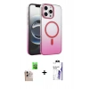 MARSİLYAN™- iPhone 16 Pro Max Kılıf Ahenk Doku Özel Seri - Siyah Bilvis 3X AR HD Cam Ekran Koruyucu + Raze Metal Kamera Lens - NLGY
