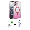 MARSİLYAN™- iPhone 16 Pro Max Kılıf Ahenk Doku Özel Seri - Siyah Bilvis 3X AR HD Cam Ekran Koruyucu + Raze Metal Kamera Lens - BZ