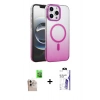 MARSİLYAN™- iPhone 16 Pro Max Kılıf Ahenk Doku Özel Seri - Siyah Bilvis 3X AR HD Cam Ekran Koruyucu + Raze Metal Kamera Lens - NLGY
