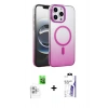 MARSİLYAN™- iPhone 16 Pro Max Kılıf Ahenk Doku Özel Seri - Siyah Bilvis 3X AR HD Cam Ekran Koruyucu + Raze Metal Kamera Lens - BZ