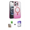MARSİLYAN™- iPhone 16 Pro Max Kılıf Ahenk Doku Özel Seri - Siyah Bilvis 5in1 3D Magic Cam Ekran Koruyucu + Raze Metal Kamera Lens - CLTM