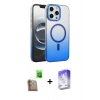 MARSİLYAN™- iPhone 16 Pro Max Kılıf Ahenk Doku Özel Seri - Siyah Bilvis 5in1 3D Magic Cam Ekran Koruyucu + Raze Metal Kamera Lens - CLTM
