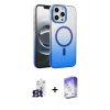 MARSİLYAN™- iPhone 16 Pro Max Kılıf Ahenk Doku Özel Seri - Siyah Bilvis 5in1 3D Magic Cam Ekran Koruyucu + Bilvis Titan Kamera Lens - TMGI