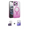 MARSİLYAN™- iPhone 16 Pro Max Kılıf Ahenk Doku Özel Seri - Siyah Bilvis 5in1 5D Magic Hayalet Cam Ekran Koruyucu + Bilvis Titan Kamera Lens - GS