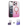MARSİLYAN™- iPhone 16 Pro Max Kılıf Ahenk Doku Özel Seri - Siyah Bilvis 5in1 5D Magic Hayalet Cam Ekran Koruyucu + Bilvis Titan Kamera Lens - GS