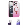 MARSİLYAN™- iPhone 16 Pro Max Kılıf Ahenk Doku Özel Seri - Siyah Bilvis 5in1 5D Magic Hayalet Cam Ekran Koruyucu + Bilvis Titan Kamera Lens - SH
