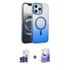 MARSİLYAN™- iPhone 16 Pro Max Kılıf Ahenk Doku Özel Seri - Siyah Bilvis 5in1 5D Magic Hayalet Cam Ekran Koruyucu + Bilvis Titan Kamera Lens - SH