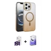 MARSİLYAN™- iPhone 16 Pro Max Kılıf Ahenk Doku Özel Seri - Siyah Bilvis 5in1 5D Magic Hayalet Cam Ekran Koruyucu + Bilvis Titan Kamera Lens - SH