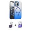 MARSİLYAN™- iPhone 16 Pro Max Kılıf Ahenk Doku Özel Seri - Siyah Bilvis 5in1 5D Magic Hayalet Cam Ekran Koruyucu + Bilvis Titan Kamera Lens - GS