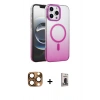MARSİLYAN™- iPhone 16 Pro Max Kılıf Ahenk Doku Özel Seri - Siyah Bilvis Hayalet Cam Ekran Koruyucu + Pers Alüminyum Kamera Lens - CLTM