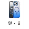 MARSİLYAN™- iPhone 16 Pro Max Kılıf Ahenk Doku Özel Seri - Siyah Bilvis Hayalet Cam Ekran Koruyucu + Gümüş Pers Alüminyum Kamera Lens