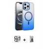 MARSİLYAN™- iPhone 16 Pro Max Kılıf Ahenk Doku Özel Seri - Siyah Bilvis Hayalet Cam Ekran Koruyucu + Pers Alüminyum Kamera Lens - GI