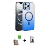 MARSİLYAN™- iPhone 16 Pro Max Kılıf Ahenk Doku Özel Seri - Siyah Bilvis Hayalet Cam Ekran Koruyucu + Raze Metal Kamera Lens - CLTM
