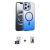 MARSİLYAN™- iPhone 16 Pro Max Kılıf Ahenk Doku Özel Seri - Siyah Bilvis Hayalet Cam Ekran Koruyucu + Titanyum Gri Bilvis Titan Kamera Lens