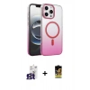 MARSİLYAN™- iPhone 16 Pro Max Kılıf Ahenk Doku Özel Seri - Siyah Buffer Cam Ekran Koruyucu + Bilvis Titan Kamera Lens - TMGI