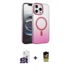 MARSİLYAN™- iPhone 16 Pro Max Kılıf Ahenk Doku Özel Seri - Siyah Buffer Cam Ekran Koruyucu + Bilvis Titan Kamera Lens - GS