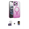 MARSİLYAN™- iPhone 16 Pro Max Kılıf Ahenk Doku Özel Seri - Siyah Buffer Hayalet Cam Ekran Koruyucu + Bilvis Titan Kamera Lens - GS