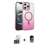 MARSİLYAN™- iPhone 16 Pro Max Kılıf Ahenk Doku Özel Seri - Siyah Buffer Hayalet Cam Ekran Koruyucu + Bilvis Titan Kamera Lens - SH