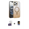 MARSİLYAN™- iPhone 16 Pro Max Kılıf Ahenk Doku Özel Seri - Siyah Buffer Hayalet Cam Ekran Koruyucu + Bilvis Titan Kamera Lens - GS