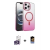 MARSİLYAN™- iPhone 16 Pro Max Kılıf Ahenk Doku Özel Seri - Siyah Buffer Hayalet Cam Ekran Koruyucu + Bilvis Titan Kamera Lens - GS