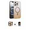 MARSİLYAN™- iPhone 16 Pro Max Kılıf Ahenk Doku Özel Seri - Siyah Buffer Hayalet Cam Ekran Koruyucu + Pers Alüminyum Kamera Lens - CLTM