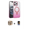 MARSİLYAN™- iPhone 16 Pro Max Kılıf Ahenk Doku Özel Seri - Siyah Buffer Hayalet Cam Ekran Koruyucu + Pers Alüminyum Kamera Lens - CLTM