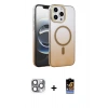 MARSİLYAN™- iPhone 16 Pro Max Kılıf Ahenk Doku Özel Seri - Siyah Buffer Hayalet Cam Ekran Koruyucu + Pers Alüminyum Kamera Lens - GI
