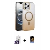 MARSİLYAN™- iPhone 16 Pro Max Kılıf Ahenk Doku Özel Seri - Siyah Buffer Hayalet Cam Ekran Koruyucu + Bilvis Titan Kamera Lens - TMGI