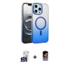 MARSİLYAN™- iPhone 16 Pro Max Kılıf Ahenk Doku Özel Seri - Siyah Buffer Hayalet Cam Ekran Koruyucu + Bilvis Titan Kamera Lens - TMGI