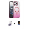 MARSİLYAN™- iPhone 16 Pro Max Kılıf Ahenk Doku Özel Seri - Siyah Buffer Hayalet Cam Ekran Koruyucu + Bilvis Titan Kamera Lens - TMGI
