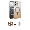 MARSİLYAN™- iPhone 16 Pro Max Kılıf Ahenk Doku Özel Seri - Siyah Joko Magic 5D Cam + Pers Alüminyum Kamera Lens - CLTM