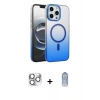 MARSİLYAN™- iPhone 16 Pro Max Kılıf Ahenk Doku Özel Seri - Siyah Joko Magic 5D Cam + Pers Alüminyum Kamera Lens - GS