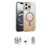 MARSİLYAN™- iPhone 16 Pro Max Kılıf Ahenk Doku Özel Seri - Siyah Joko Magic 5D Cam + Pers Alüminyum Kamera Lens - GS