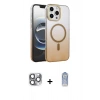 MARSİLYAN™- iPhone 16 Pro Max Kılıf Ahenk Doku Özel Seri - Siyah Joko Magic 5D Cam + Pers Alüminyum Kamera Lens - GI