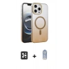 MARSİLYAN™- iPhone 16 Pro Max Kılıf Ahenk Doku Özel Seri - Siyah Joko Magic 5D Cam + PVD Metal Kamera Lens - SH