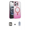 MARSİLYAN™- iPhone 16 Pro Max Kılıf Ahenk Doku Özel Seri - Siyah Joko Magic 5D Cam + PVD Metal Kamera Lens - GD