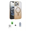 MARSİLYAN™- iPhone 16 Pro Max Kılıf Ahenk Doku Özel Seri - Siyah Joko Magic 5D Cam + Raze Metal Kamera Lens - BZ