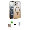 MARSİLYAN™- iPhone 16 Pro Max Kılıf Ahenk Doku Özel Seri - Siyah Joko Magic 5D Cam + Raze Metal Kamera Lens - CLTM