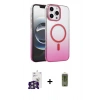 MARSİLYAN™- iPhone 16 Pro Max Kılıf Ahenk Doku Özel Seri - Siyah Joko Magic 5D Hayalet Cam + Bilvis Titan Kamera Lens - GS