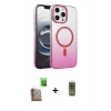 MARSİLYAN™- iPhone 16 Pro Max Kılıf Ahenk Doku Özel Seri - Siyah Joko Magic 5D Hayalet Cam + Raze Metal Kamera Lens - CLTM
