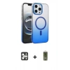 MARSİLYAN™- iPhone 16 Pro Max Kılıf Ahenk Doku Özel Seri - Siyah Joko Magic 5D Hayalet Cam + PVD Metal Kamera Lens - GS
